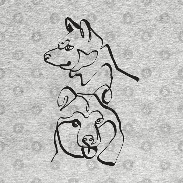 Abstract Line Shiba Inu by huebucket